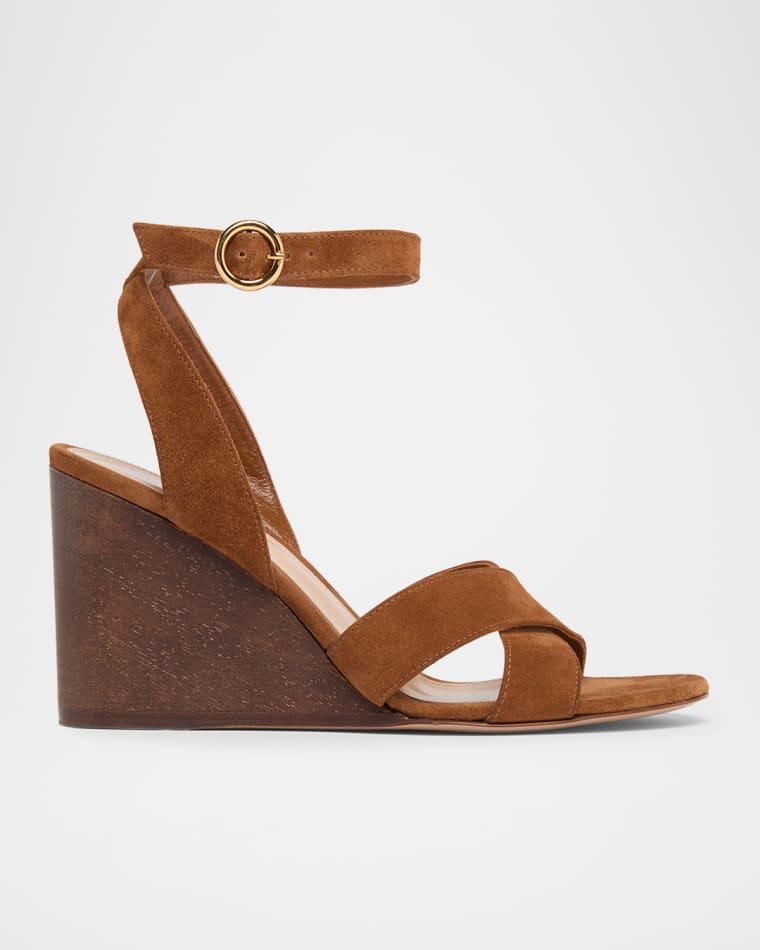 85MM Suede Wedges by GIANVITO ROSSI