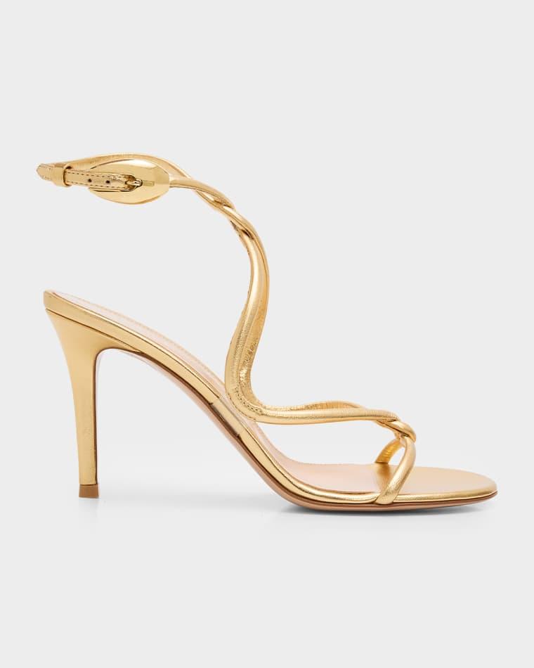 85mm Mamba Metallic Nappa Leather Sandals by GIANVITO ROSSI
