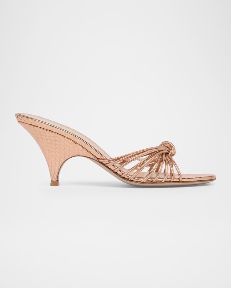 95MM Metallic Sandals by GIANVITO ROSSI