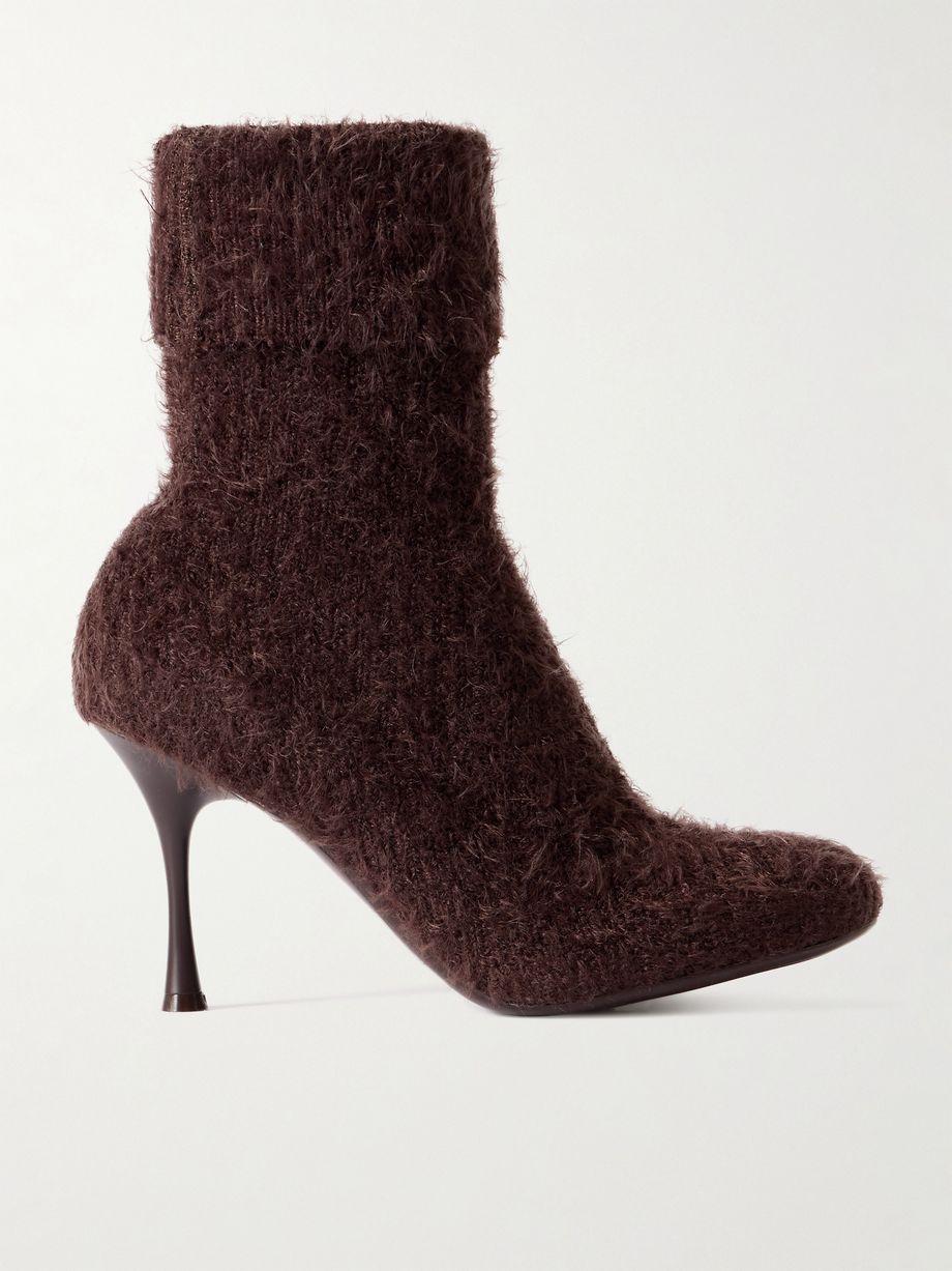 Aspen 95 brushed ribbed-knit ankle boots by GIANVITO ROSSI