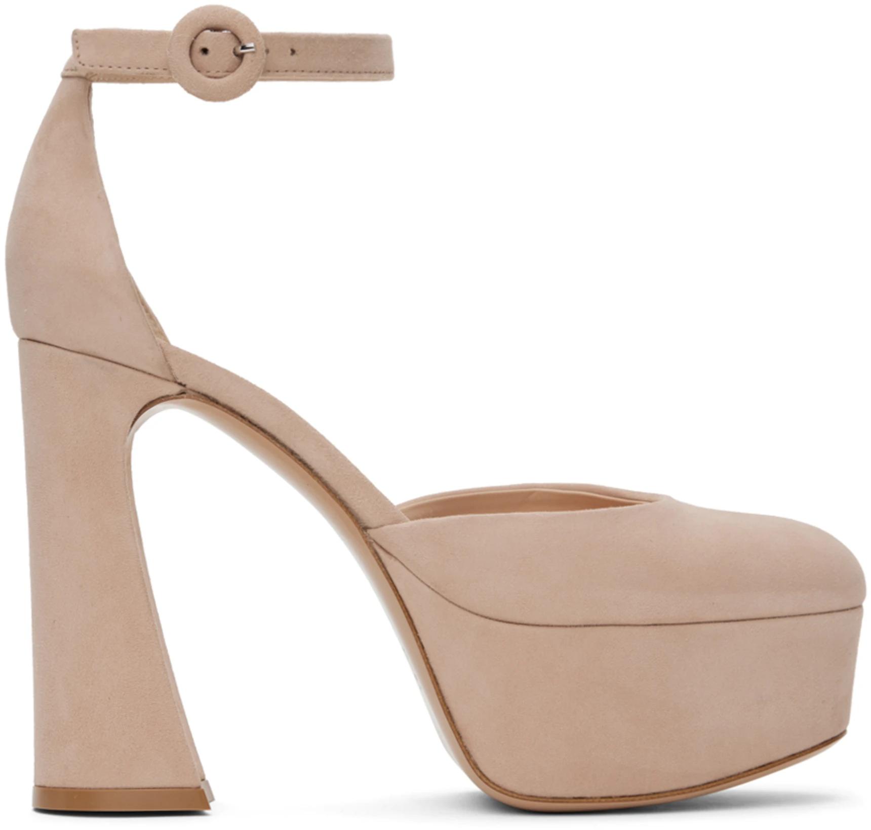 Beige Holly D'Orsay Heels by GIANVITO ROSSI