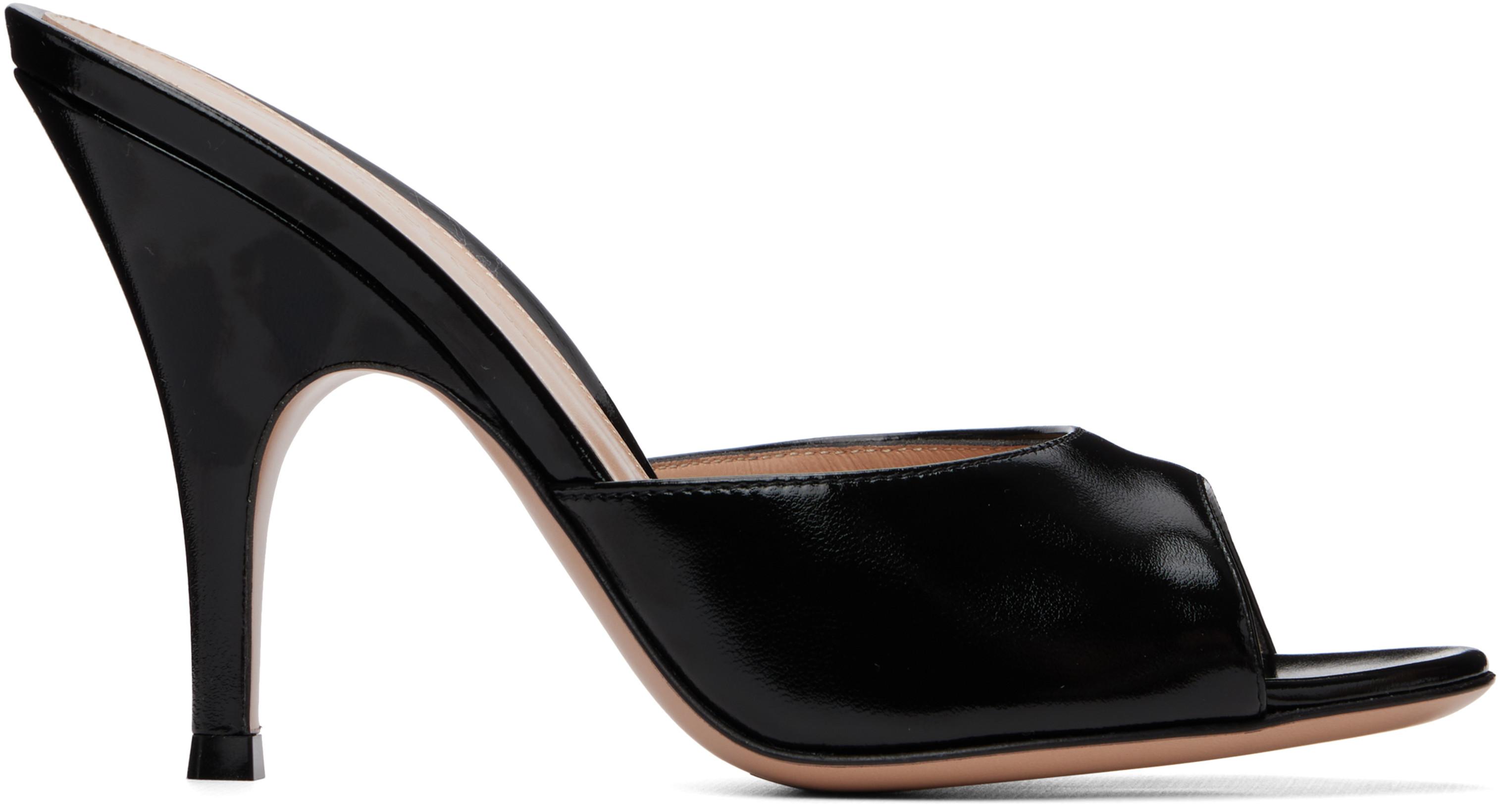 Black Sofia Mule 95 Heeled Sandals by GIANVITO ROSSI