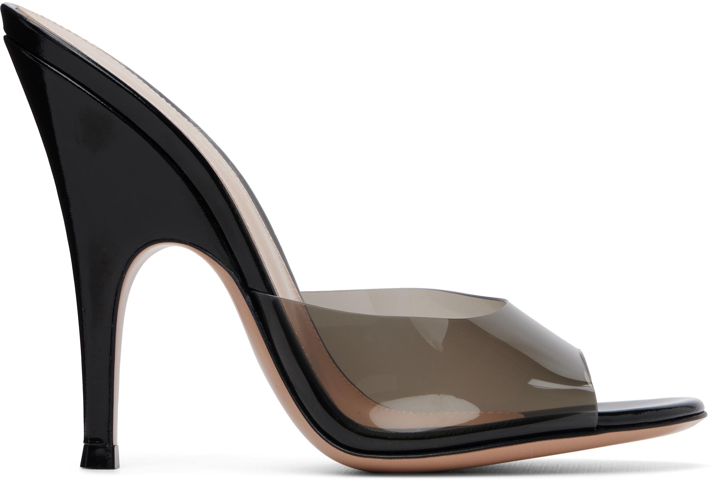 Black Sofia Mule Heeled Sandals by GIANVITO ROSSI