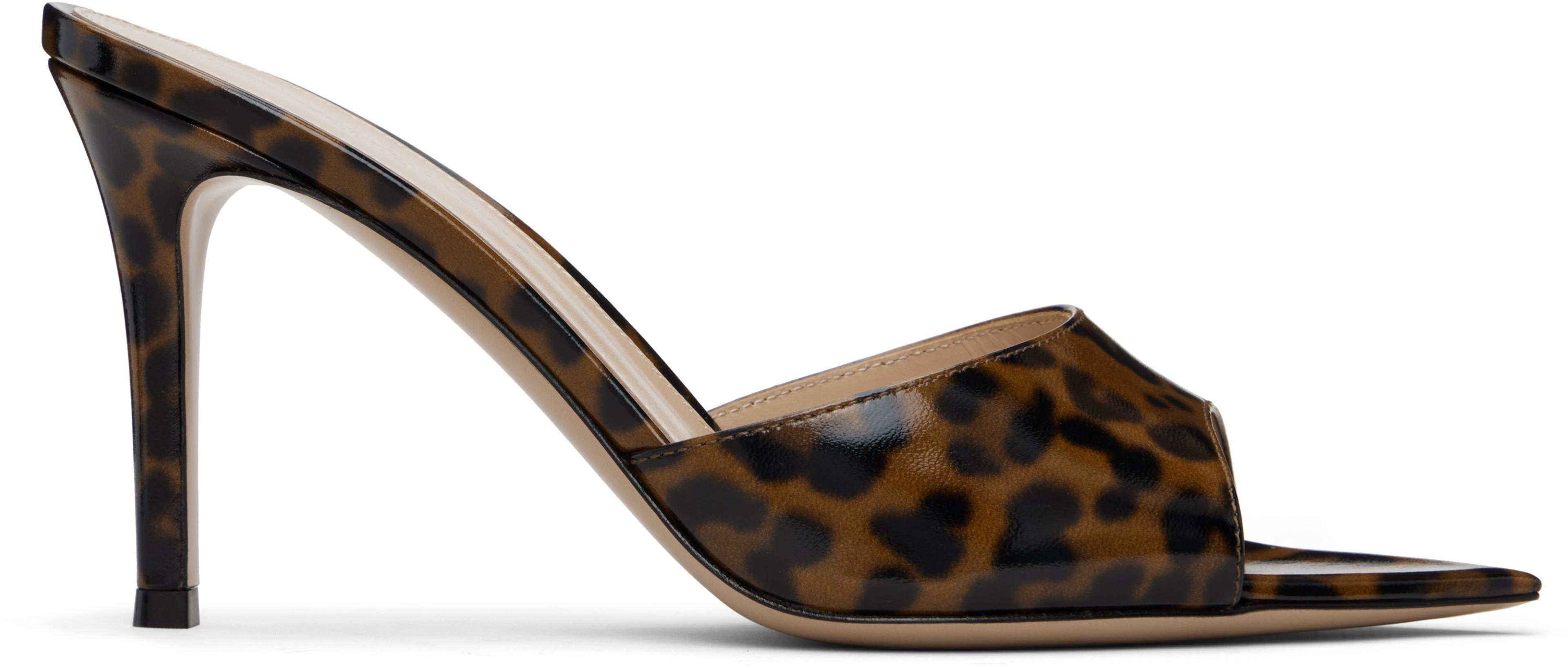 Brown Elle 85 Heeled Sandals by GIANVITO ROSSI