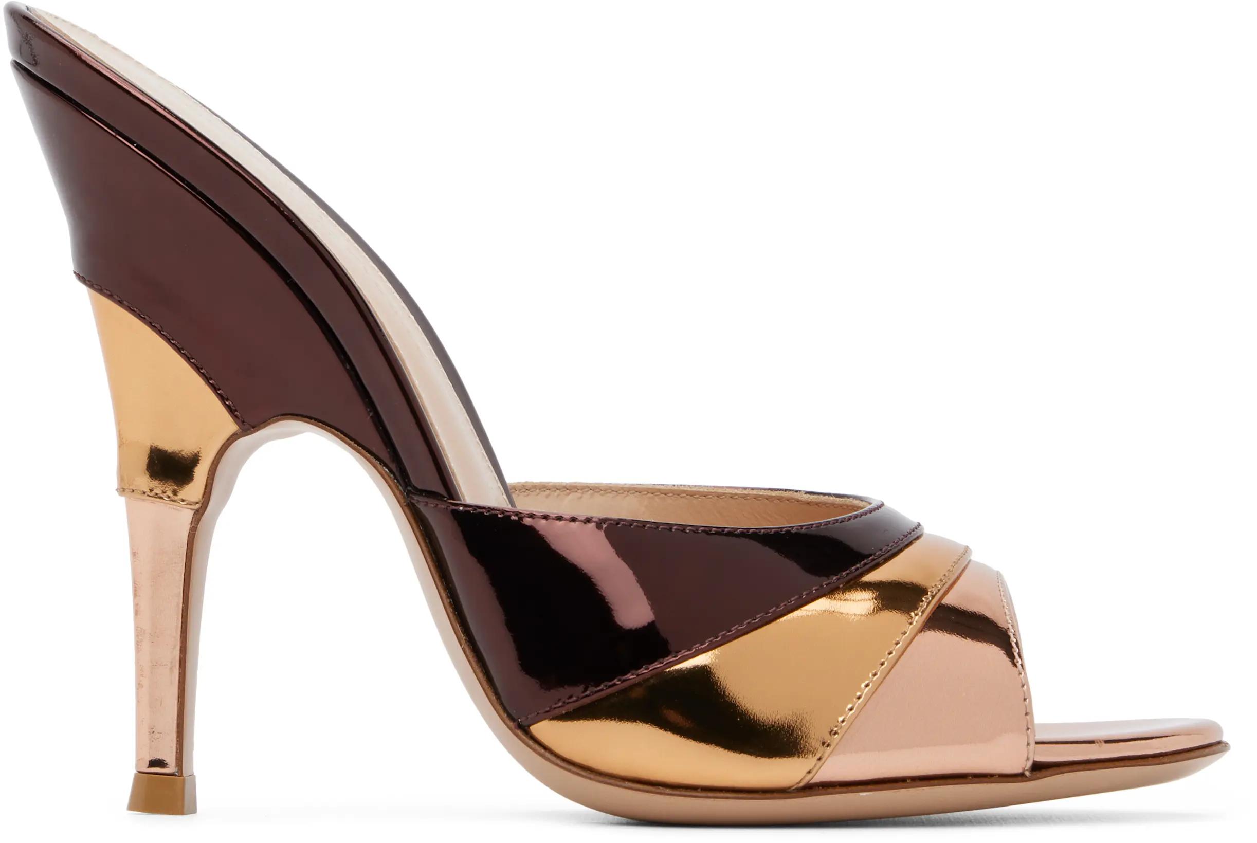 Burgundy & Pink Marea Heeled Sandals by GIANVITO ROSSI