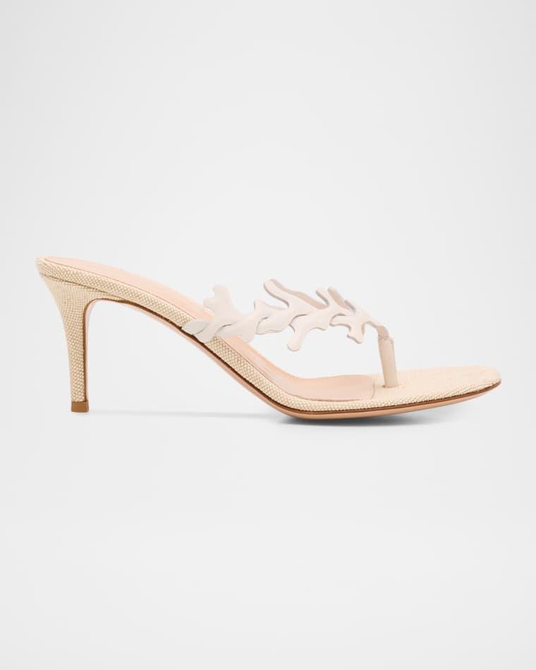 Coral Nappa Leather Slide Thong Sandals by GIANVITO ROSSI