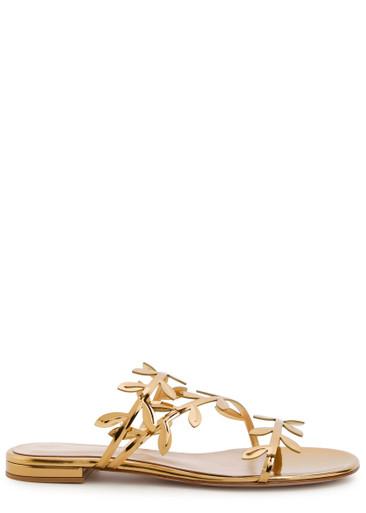 Flavia leaf metallic leather sandals by GIANVITO ROSSI