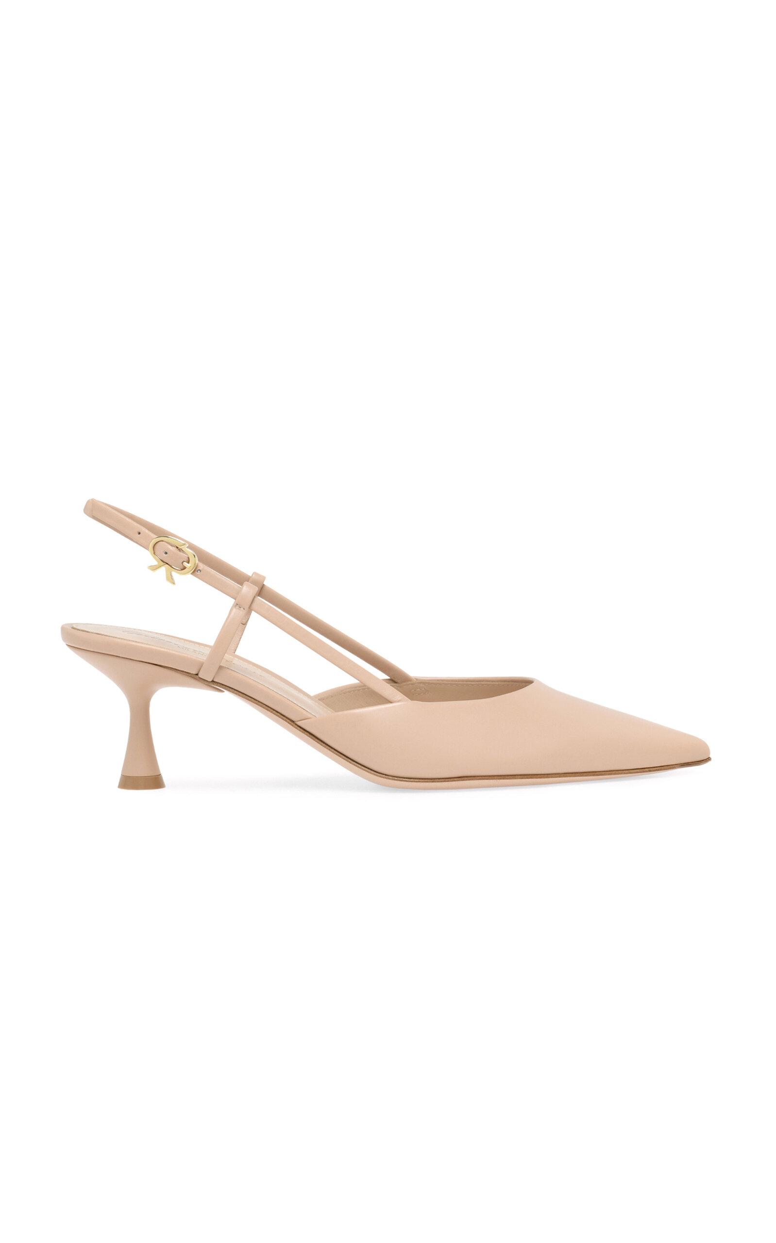 Gianvito Rossi Ascent Leather Slingback Pumps - Moda Operandi by GIANVITO ROSSI