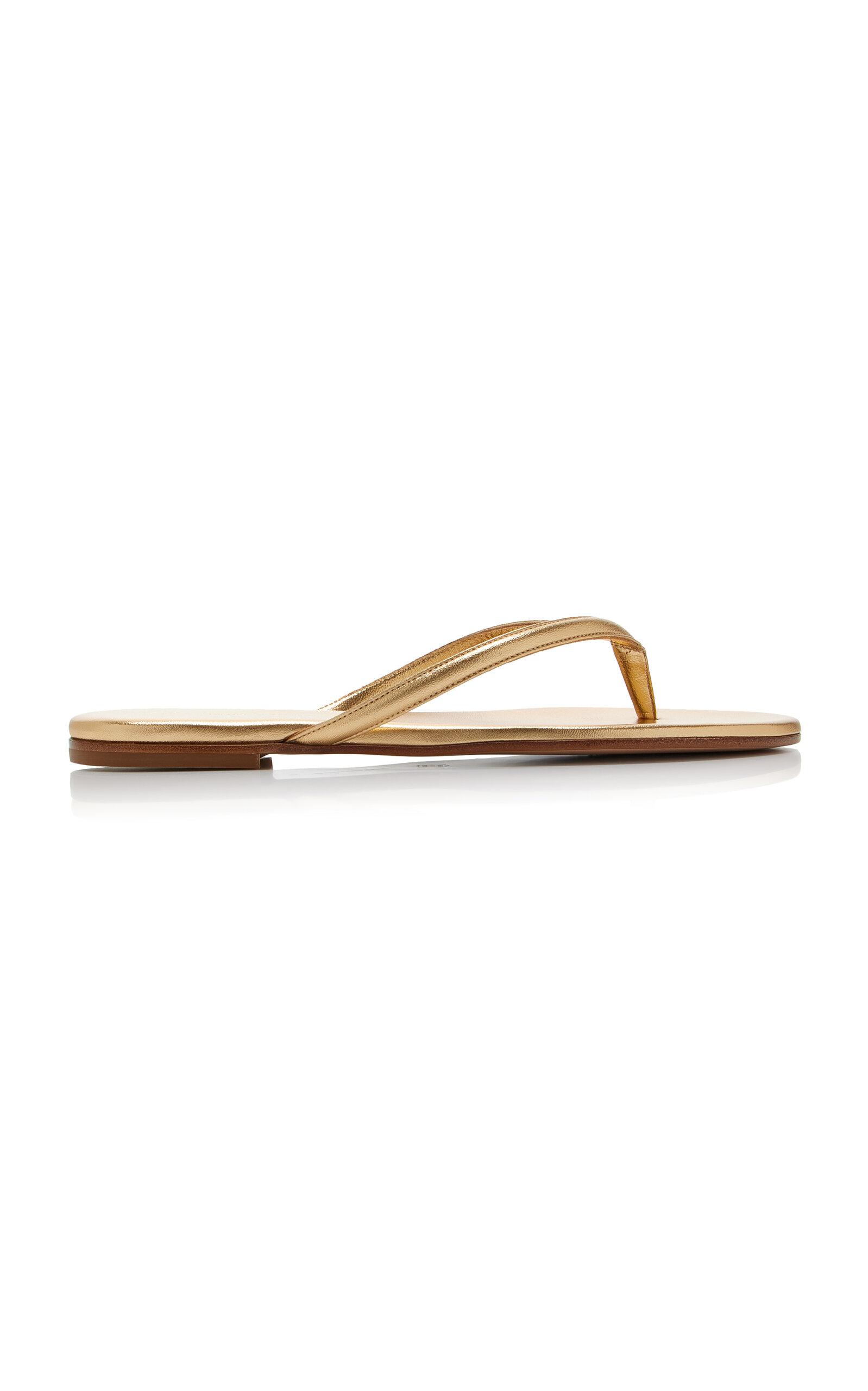 Gianvito Rossi Calypso Metallic Leather Thong Sandals - Moda Operandi by GIANVITO ROSSI