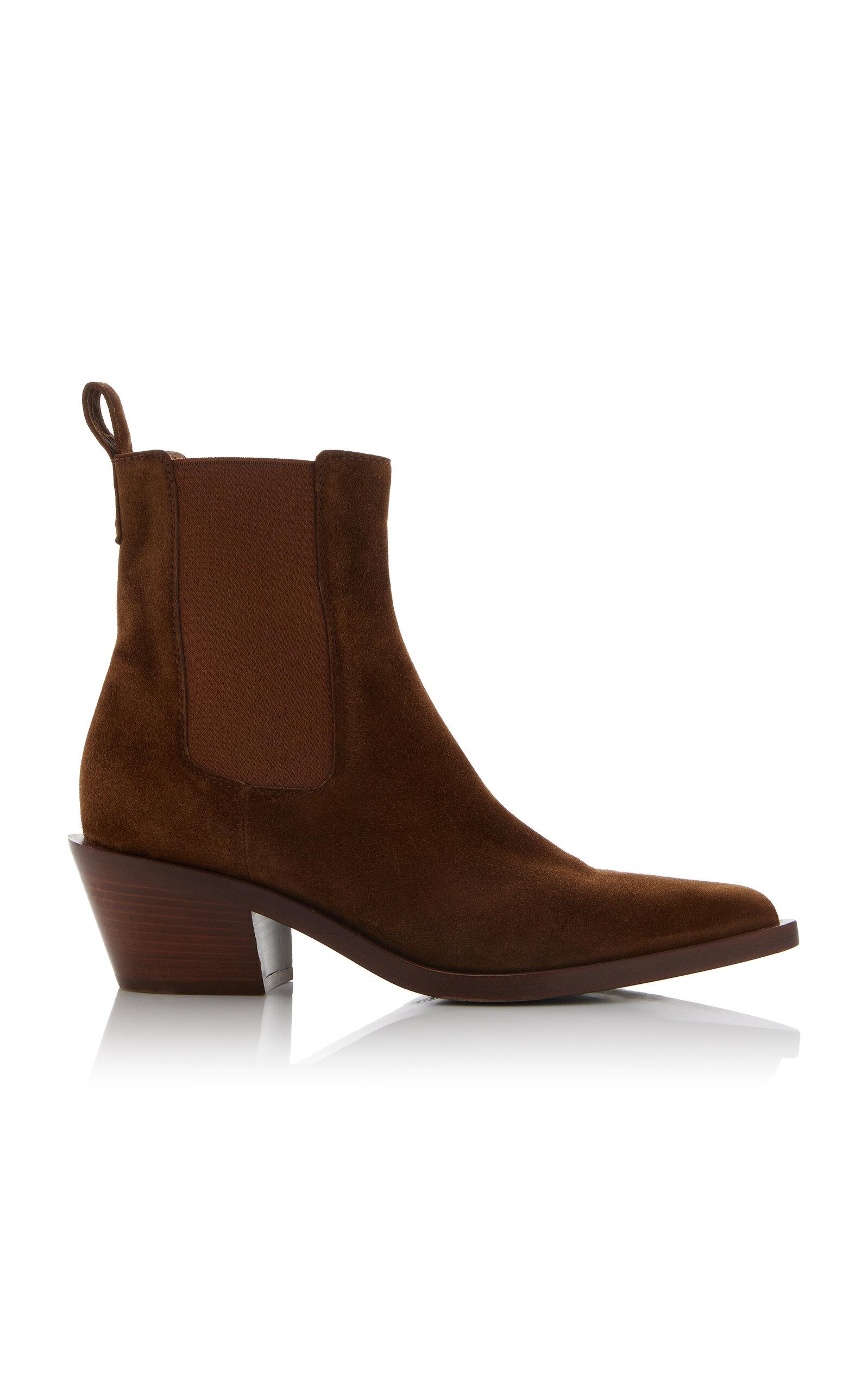Gianvito Rossi Dover Suede Chelsea Boots - Moda Operandi by GIANVITO ROSSI