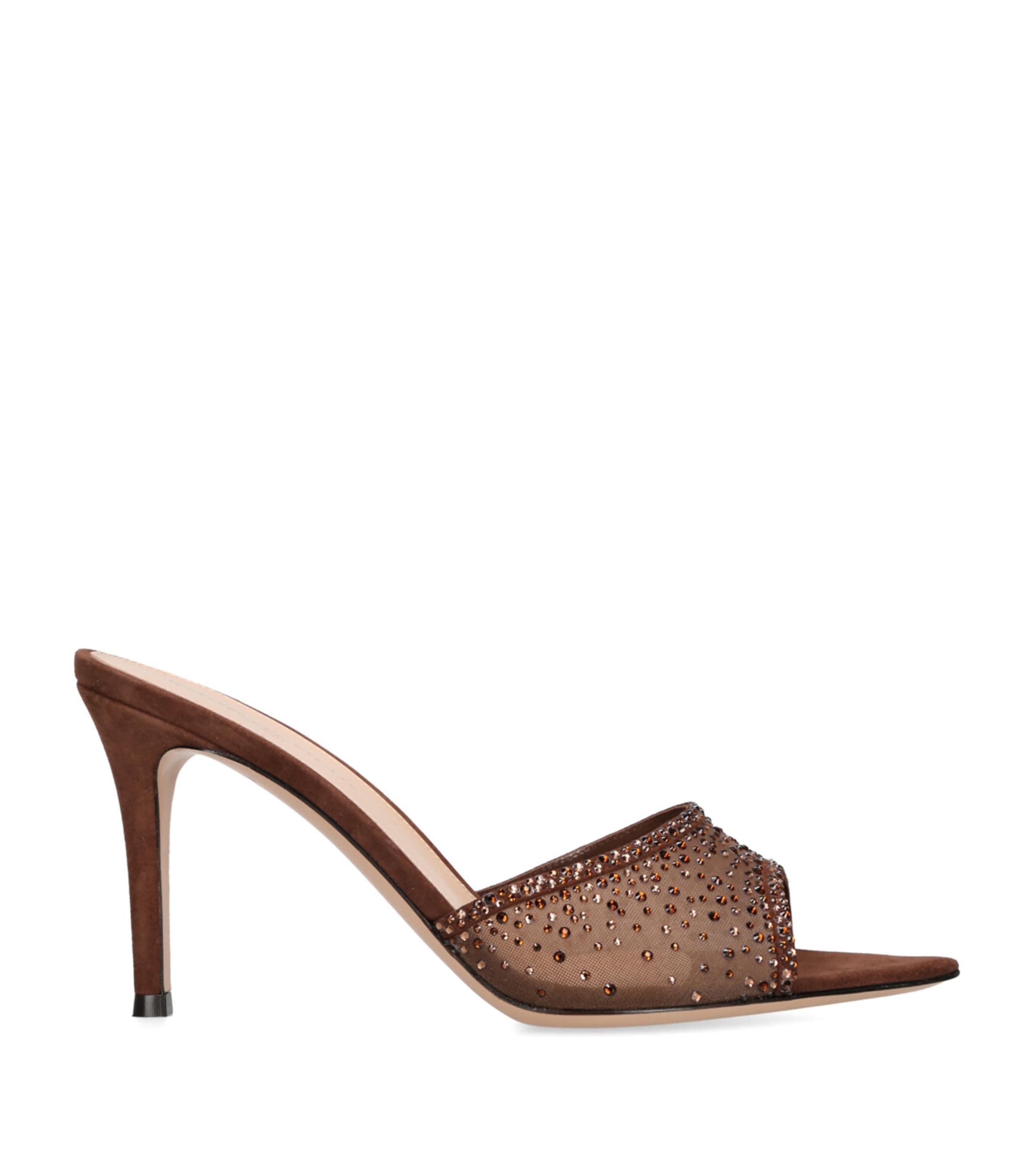 Gianvito Rossi Embellished Rania Heeled Mules 85 by GIANVITO ROSSI