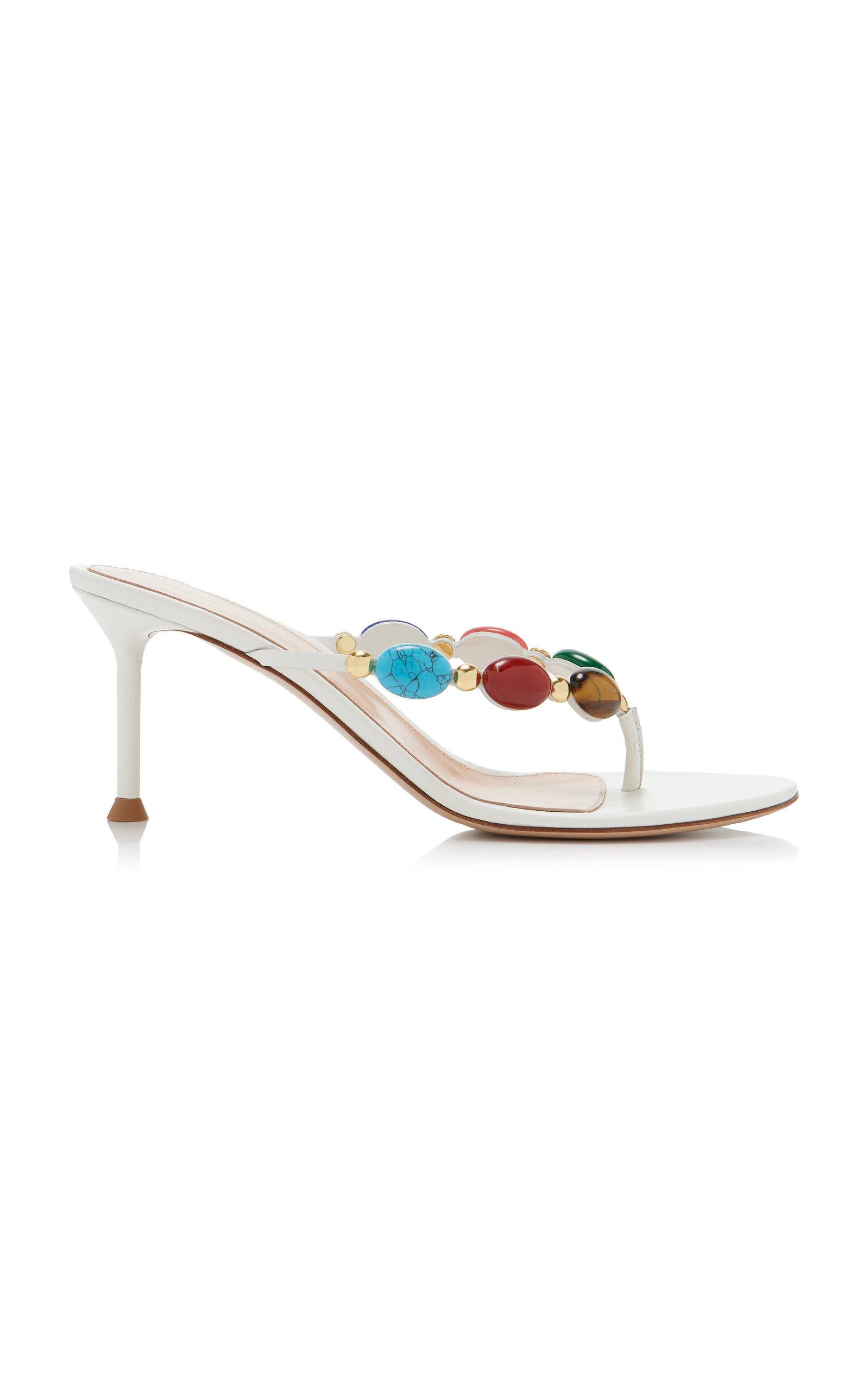 Gianvito Rossi Exclusive La Isla Shanti Stone-Embellished Leather Sandals - Moda Operandi by GIANVITO ROSSI