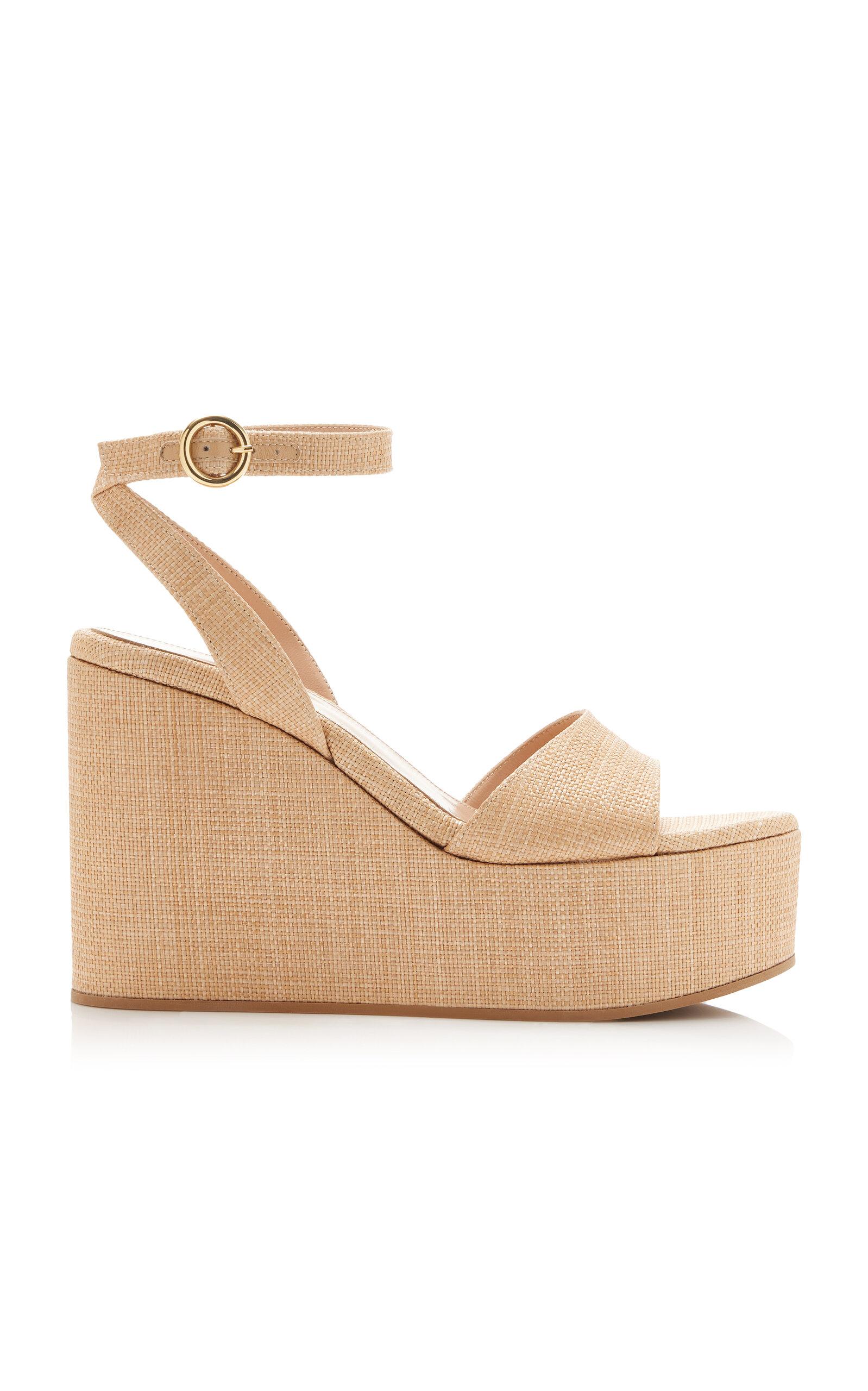 Gianvito Rossi Linen Platform Sandals - Moda Operandi by GIANVITO ROSSI