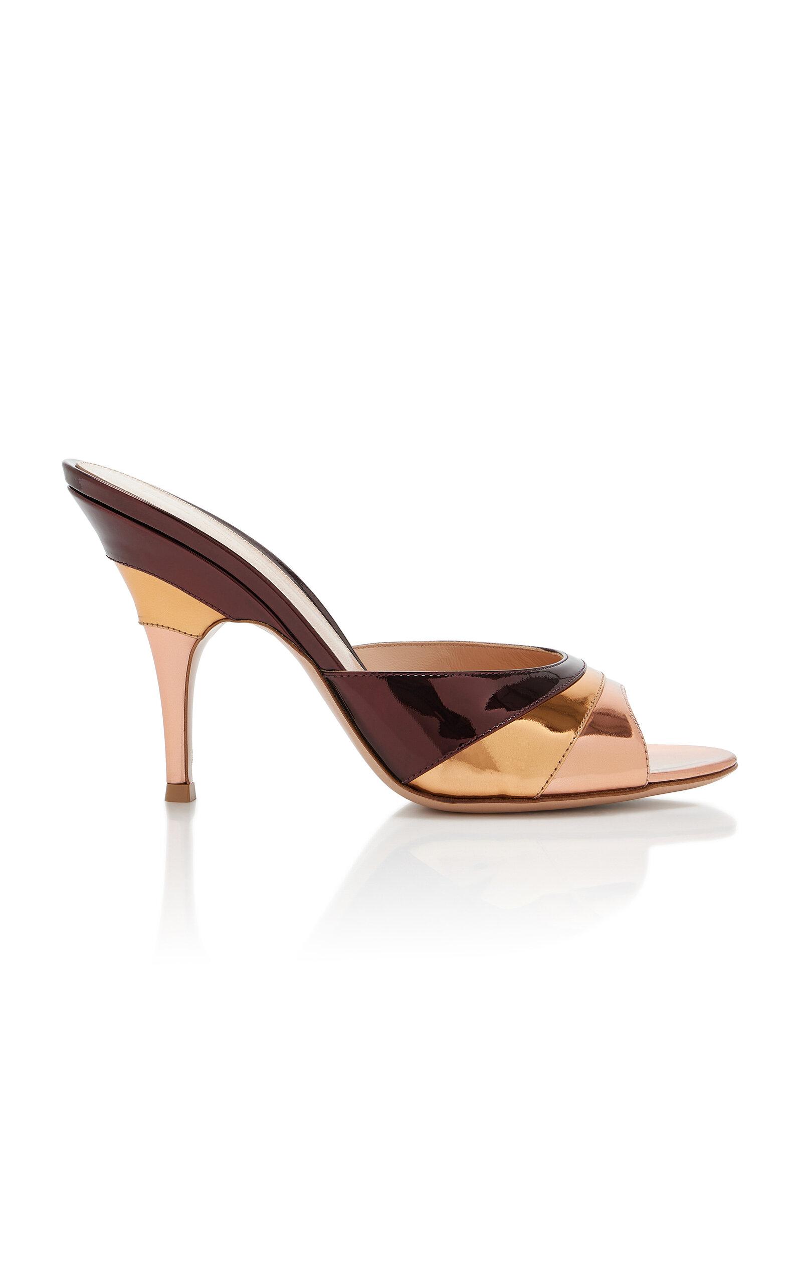 Gianvito Rossi Metallic Leather Mules - Moda Operandi by GIANVITO ROSSI