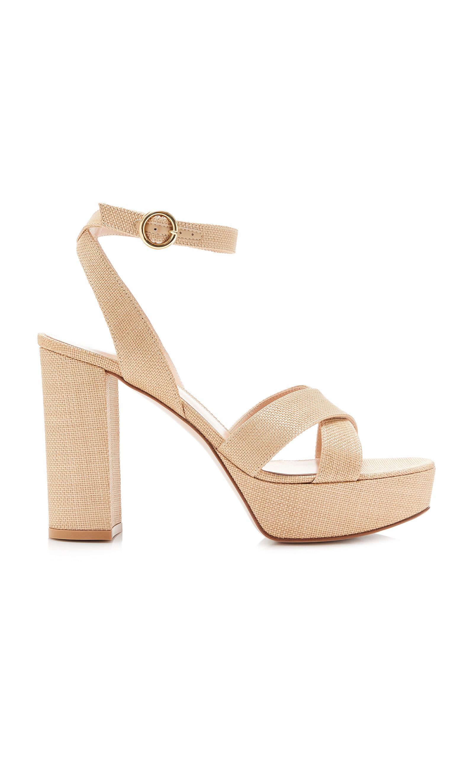 Gianvito Rossi Sabrina Haiti Raffia Sandals - Moda Operandi by GIANVITO ROSSI
