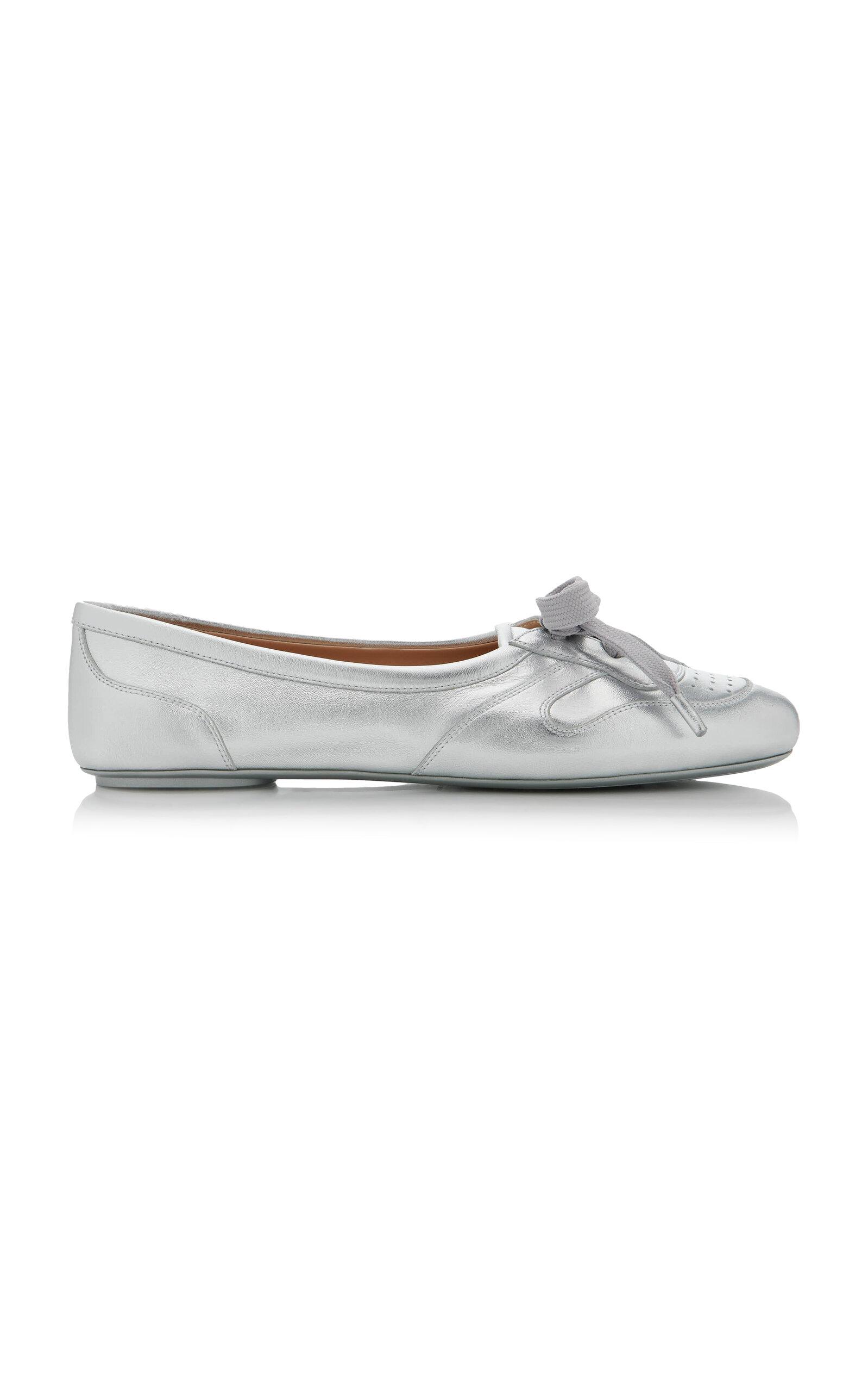 Gianvito Rossi Vault Metallic-Leather Ballet Sneakers - Moda Operandi by GIANVITO ROSSI