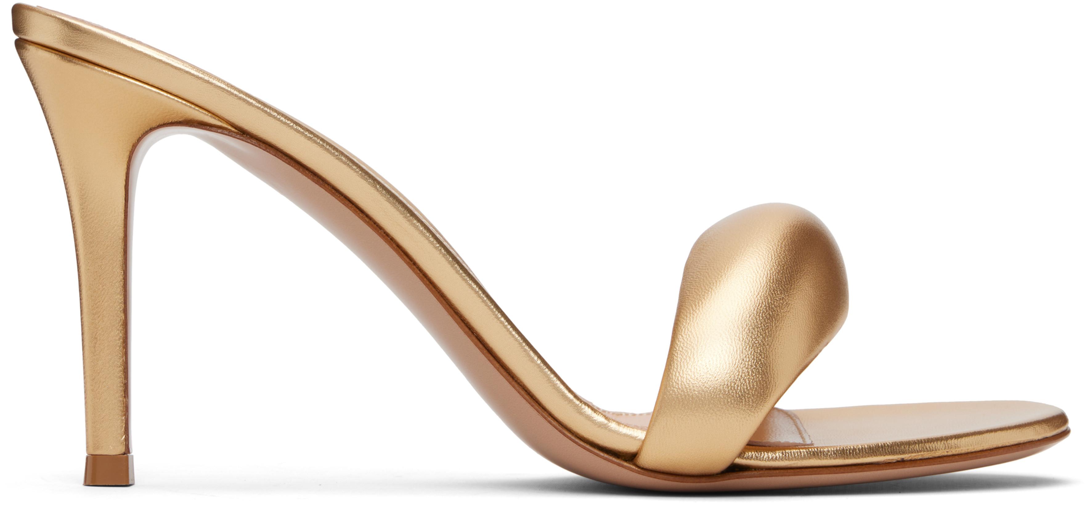 Gold Bijoux Mule 85 Heeled Sandals by GIANVITO ROSSI