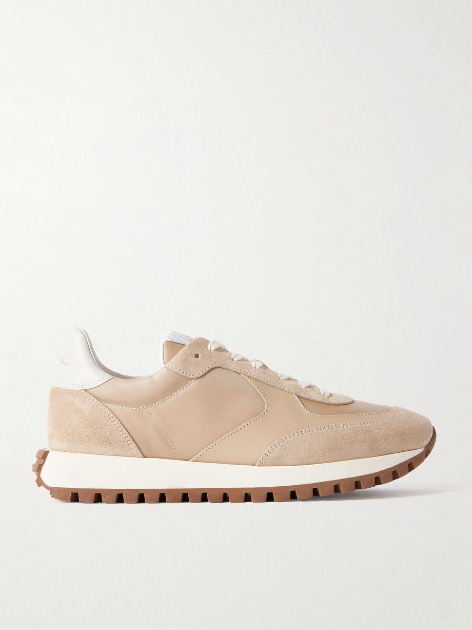 Gravel suede, leather and shell sneakers by GIANVITO ROSSI