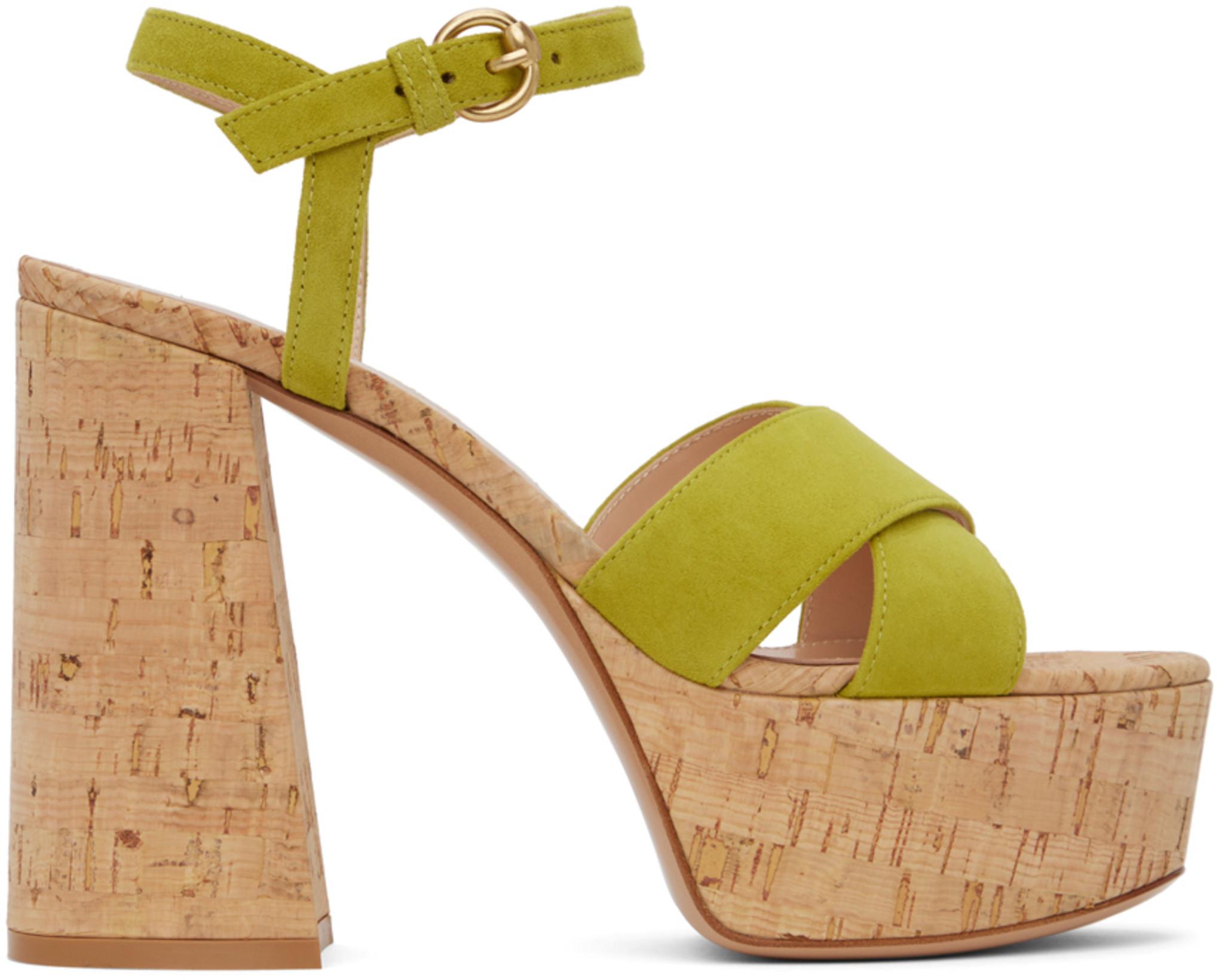 Green Bebe Heeled Sandals by GIANVITO ROSSI