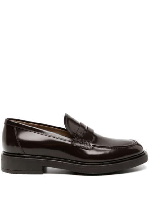 Harris debossed-logo leather loafers by GIANVITO ROSSI