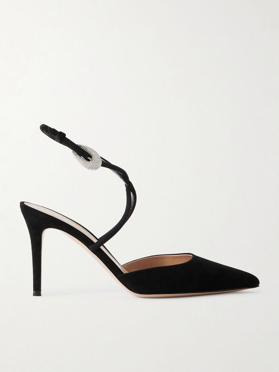 Jungle Mamba 85 crystal-embellished suede pumps by GIANVITO ROSSI