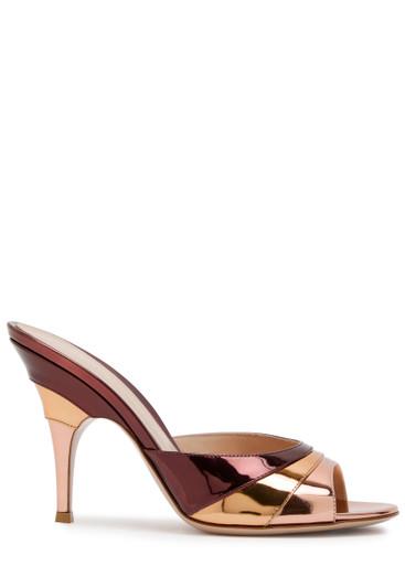 Marea 95 metallic leather mules by GIANVITO ROSSI