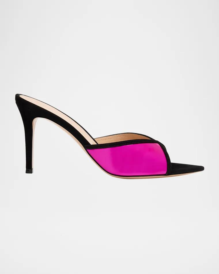 Metallic Suede Mule Sandals by GIANVITO ROSSI