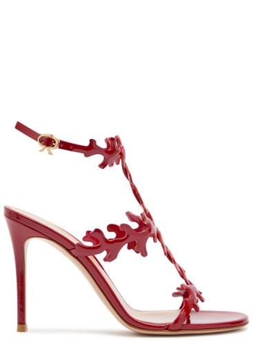 Ocean 95 coral-design glossed nappa sandals by GIANVITO ROSSI