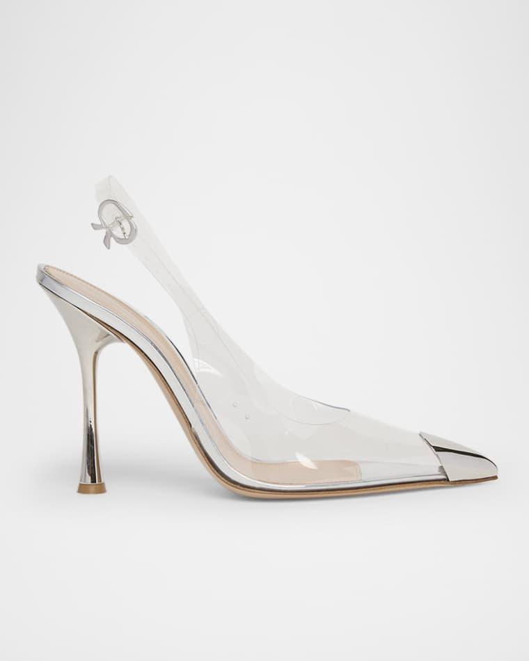 Plexi Metal Cap-Toe Slingback Pumps by GIANVITO ROSSI