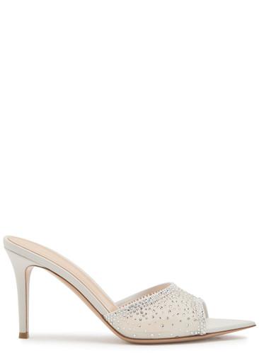 Rania 85 crystal-embellished mesh mules by GIANVITO ROSSI