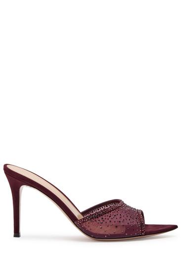 Rania 85 crystal-embellished mesh mules by GIANVITO ROSSI