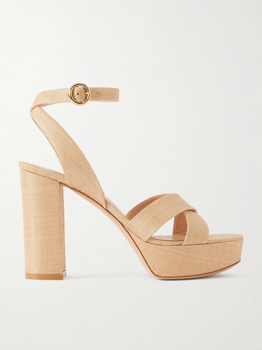 Sabrina Haiti 70 raffia platform sandals by GIANVITO ROSSI