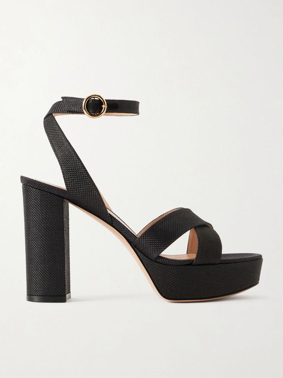 Sabrina Haiti 70 raffia platform sandals by GIANVITO ROSSI
