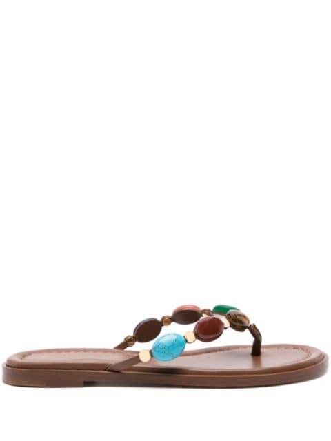 Shanti embellished leather flip flops by GIANVITO ROSSI