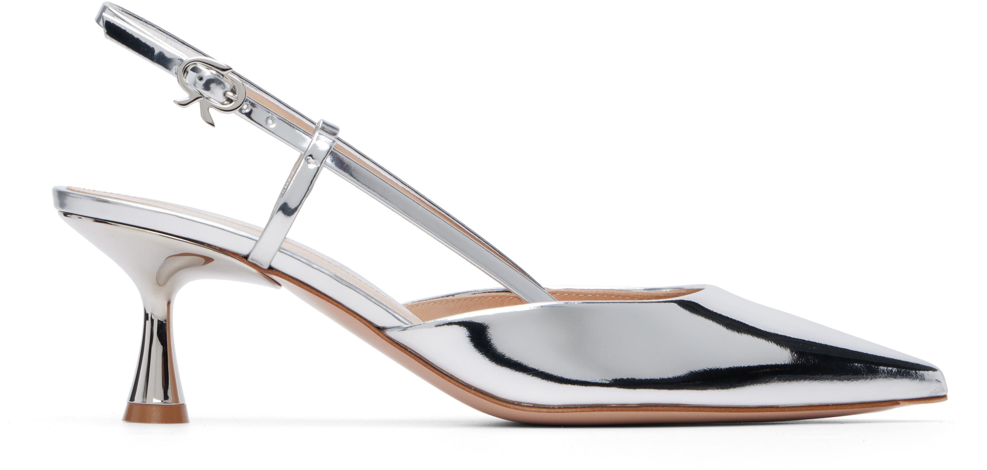 Silver Ascent 55 Heels by GIANVITO ROSSI
