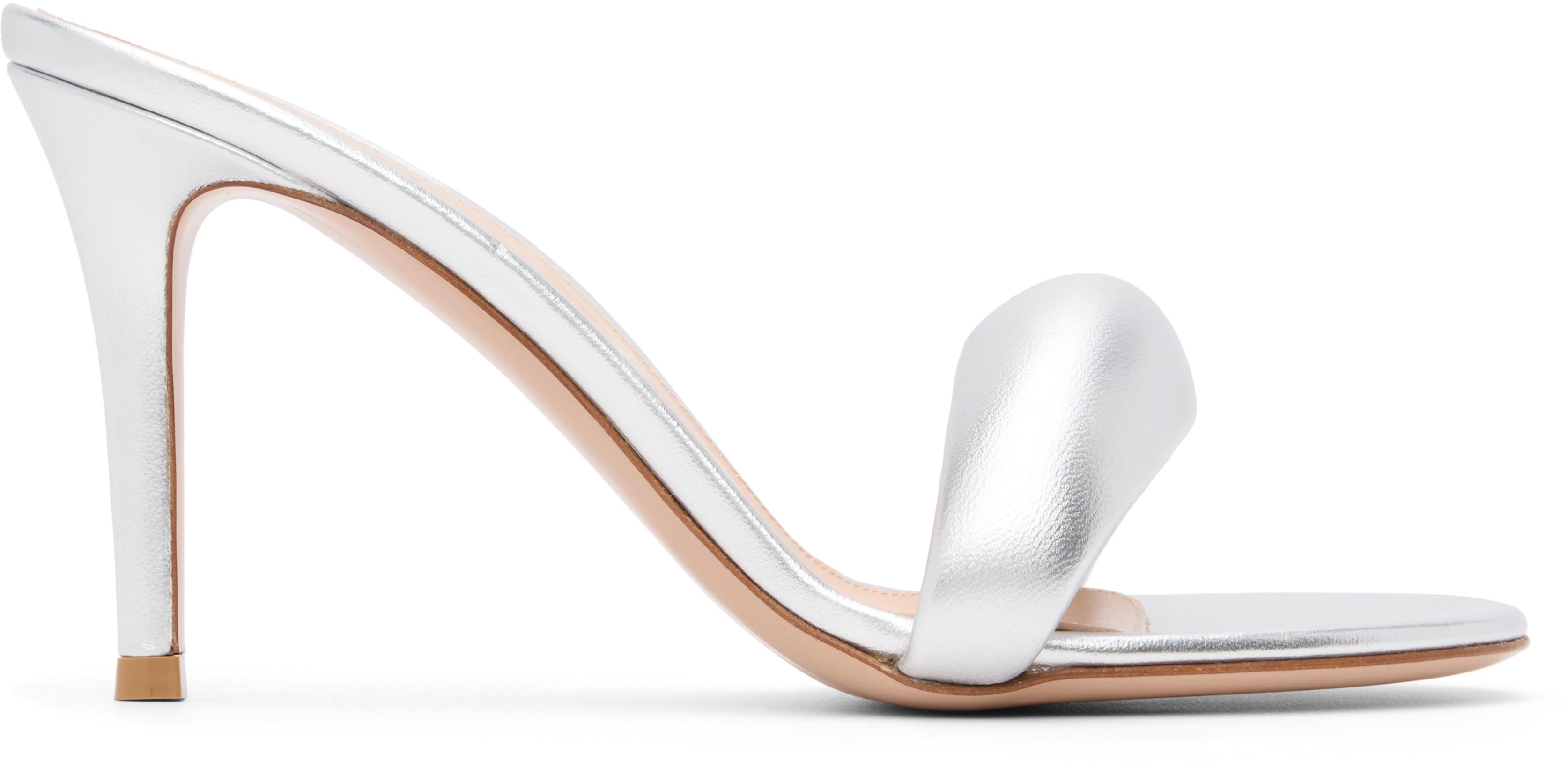 Silver Bijoux Mule 85 Heeled Sandals by GIANVITO ROSSI