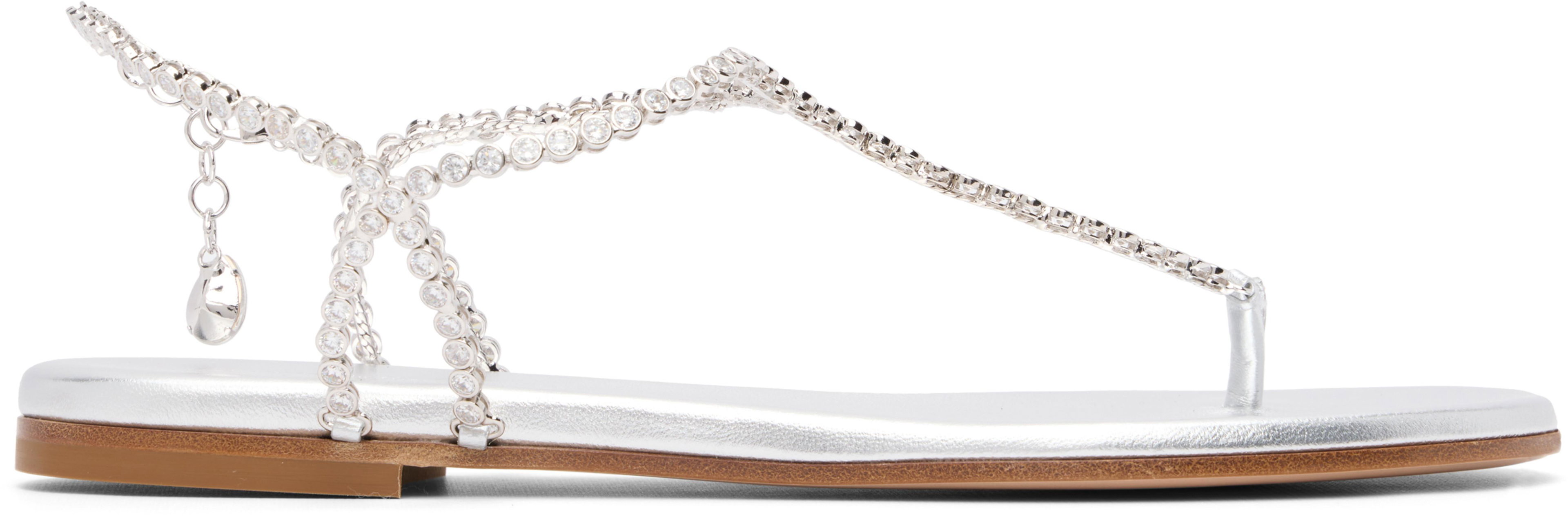 Silver Eternity Thong Sandals by GIANVITO ROSSI