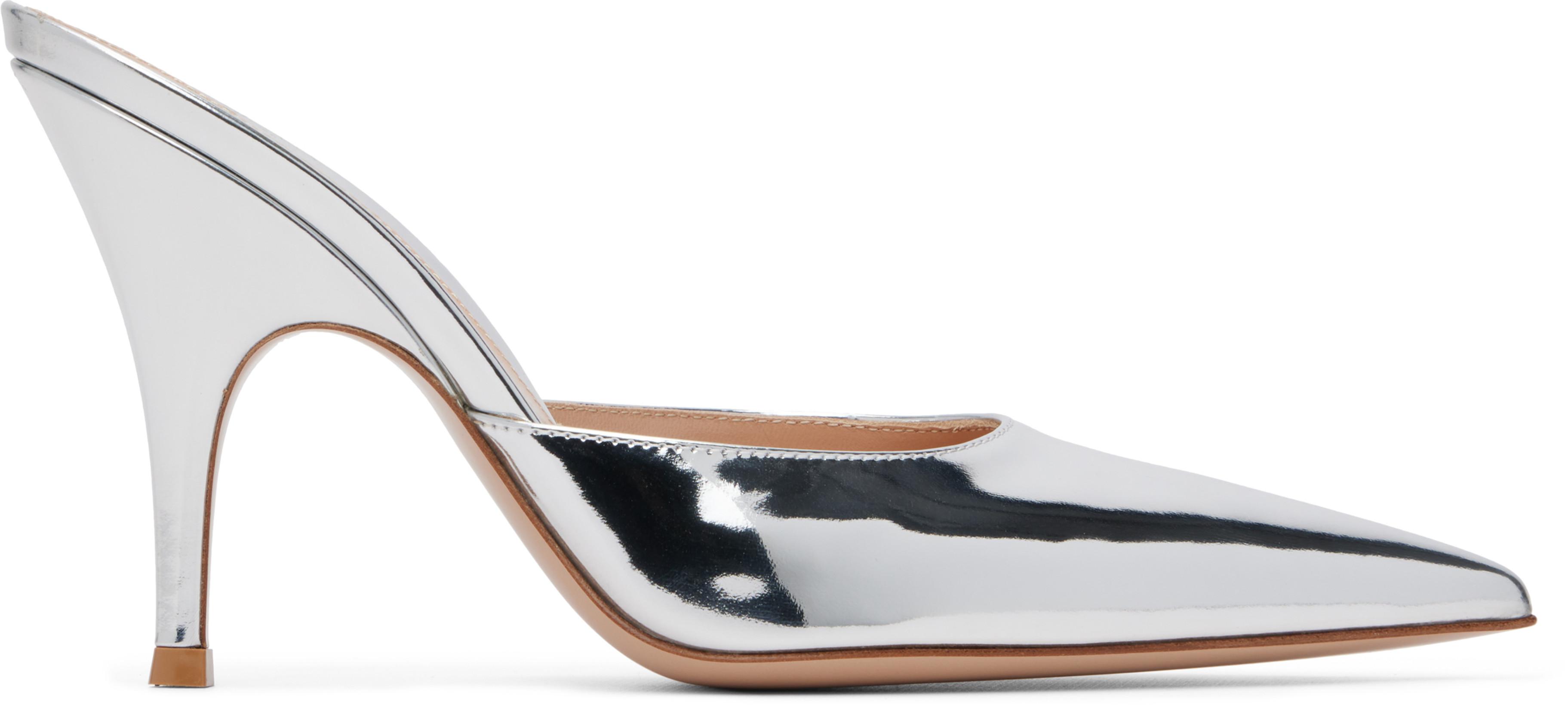 Silver Patent Heels by GIANVITO ROSSI