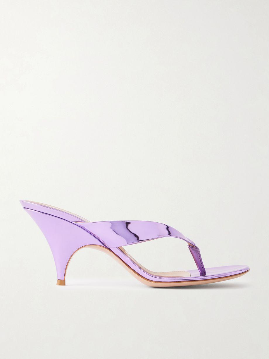Sofia Thong 70 mirrored-leather sandals by GIANVITO ROSSI