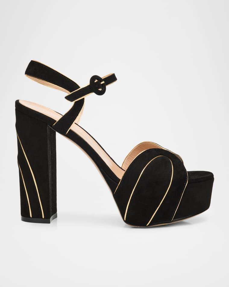 Suede Ankle-Strap Platform Sandals by GIANVITO ROSSI