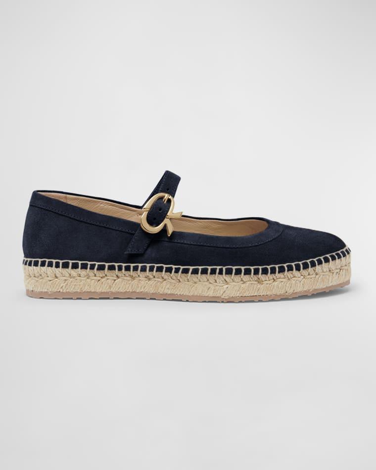 Suede Mary Jane Ballerina Espadrilles by GIANVITO ROSSI