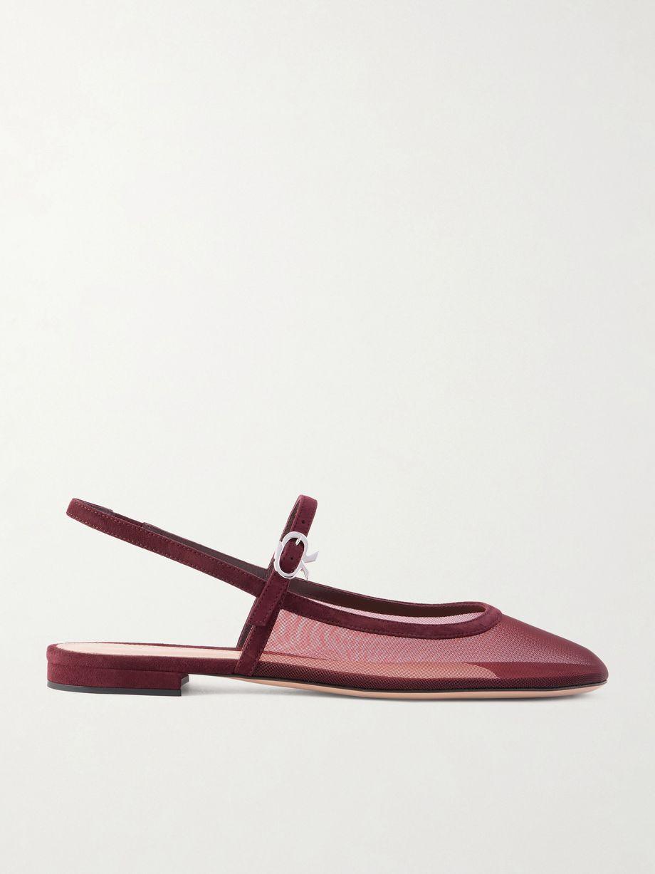 Suede-trimmed mesh slingback flats by GIANVITO ROSSI