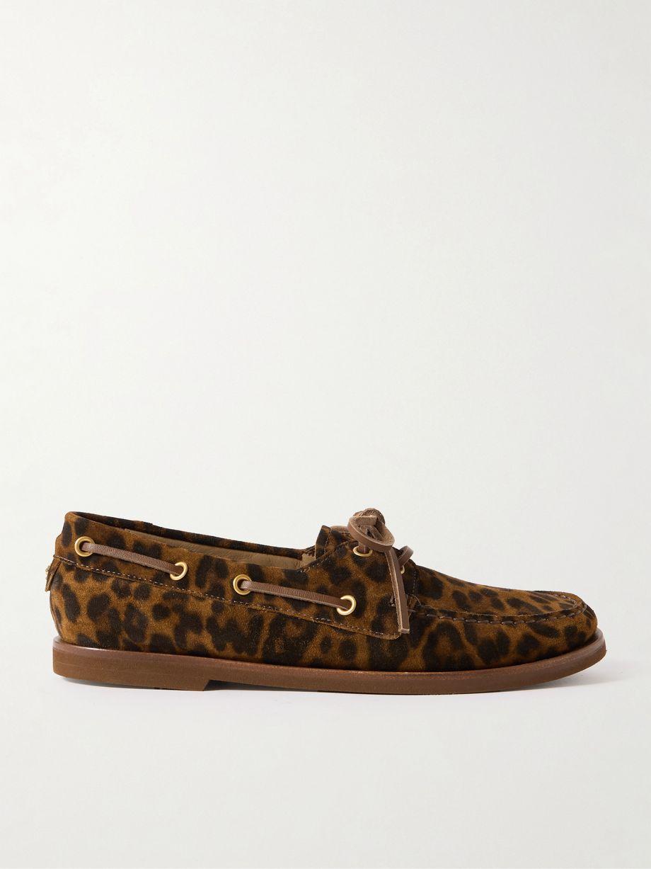 Vandée leopard-print suede boat shoes by GIANVITO ROSSI