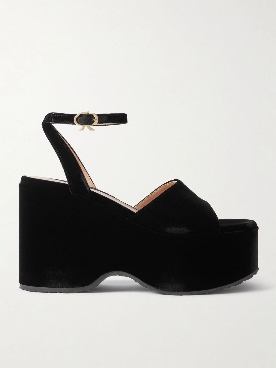 Velluto 105 velvet platform sandals by GIANVITO ROSSI