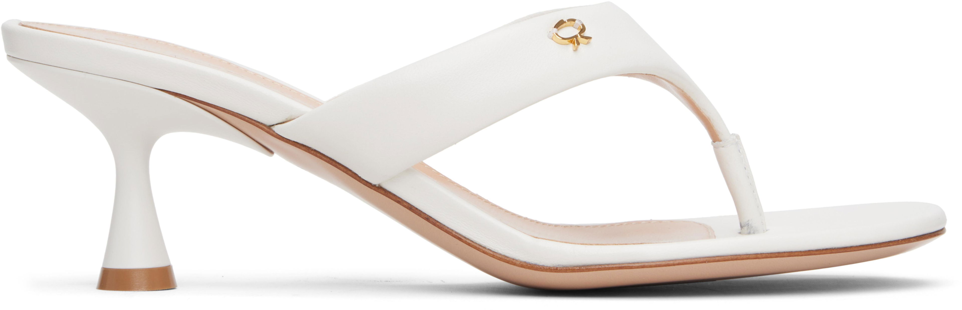 White Ascent Thong 55 Heeled Sandals by GIANVITO ROSSI White Ascent Thong 55 Heeled Sandals by GIANVITO ROSSI