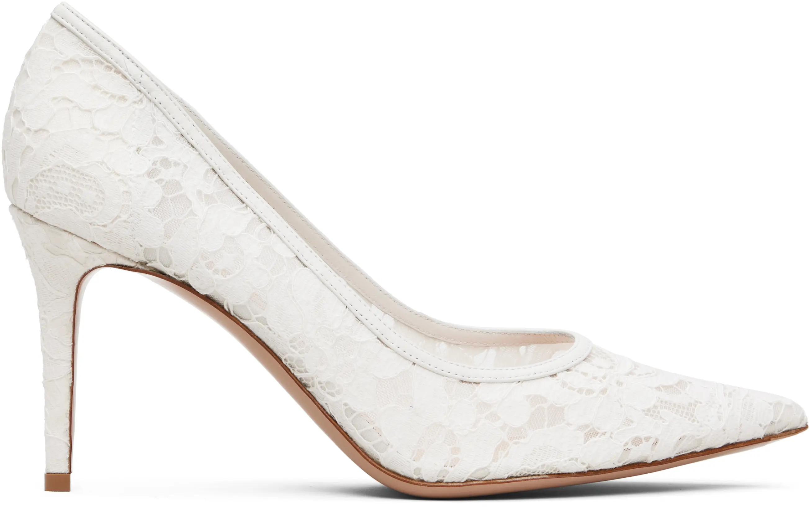 White Claudia 85 Heels by GIANVITO ROSSI