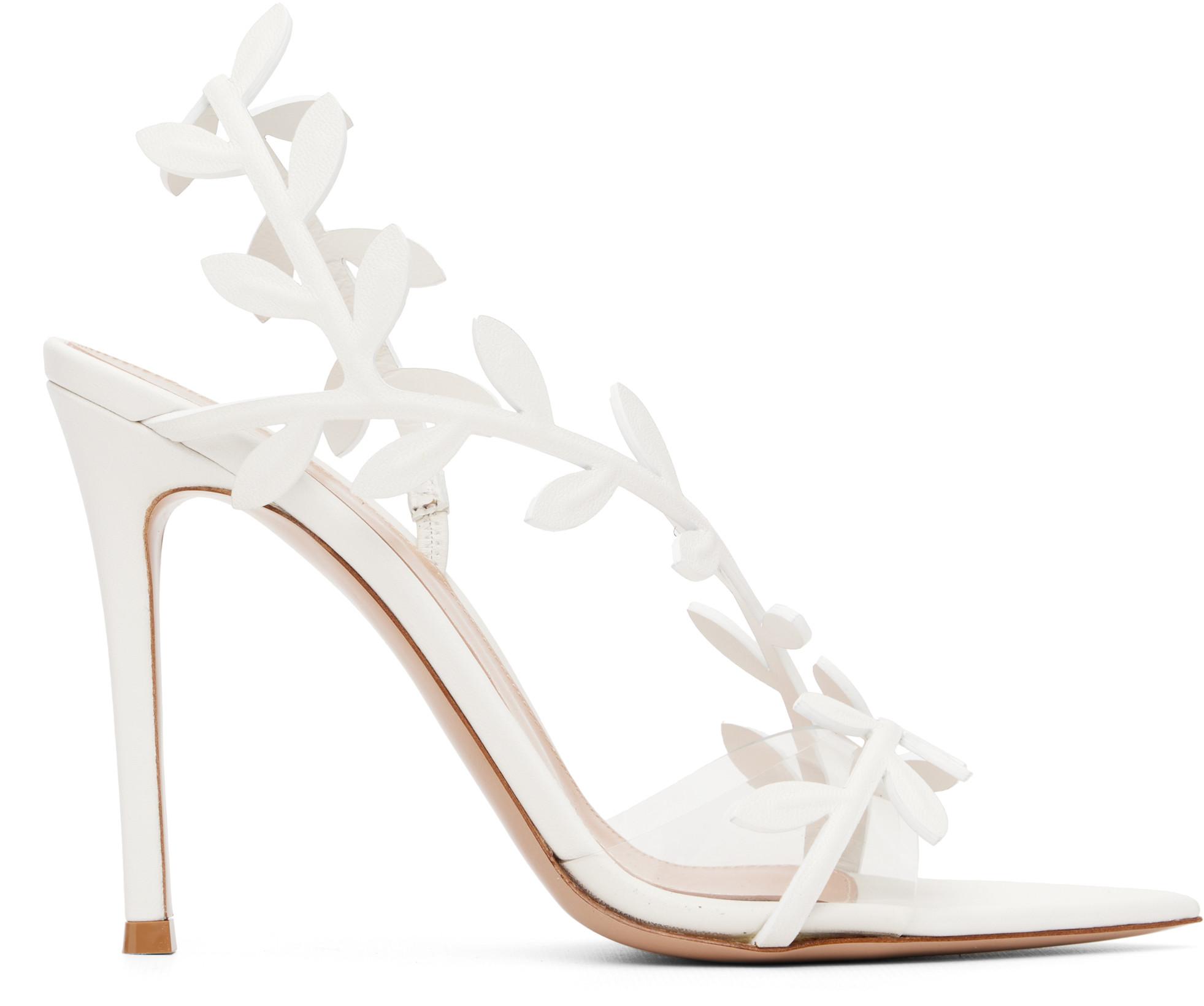 White Flavia Heeled Sandals by GIANVITO ROSSI