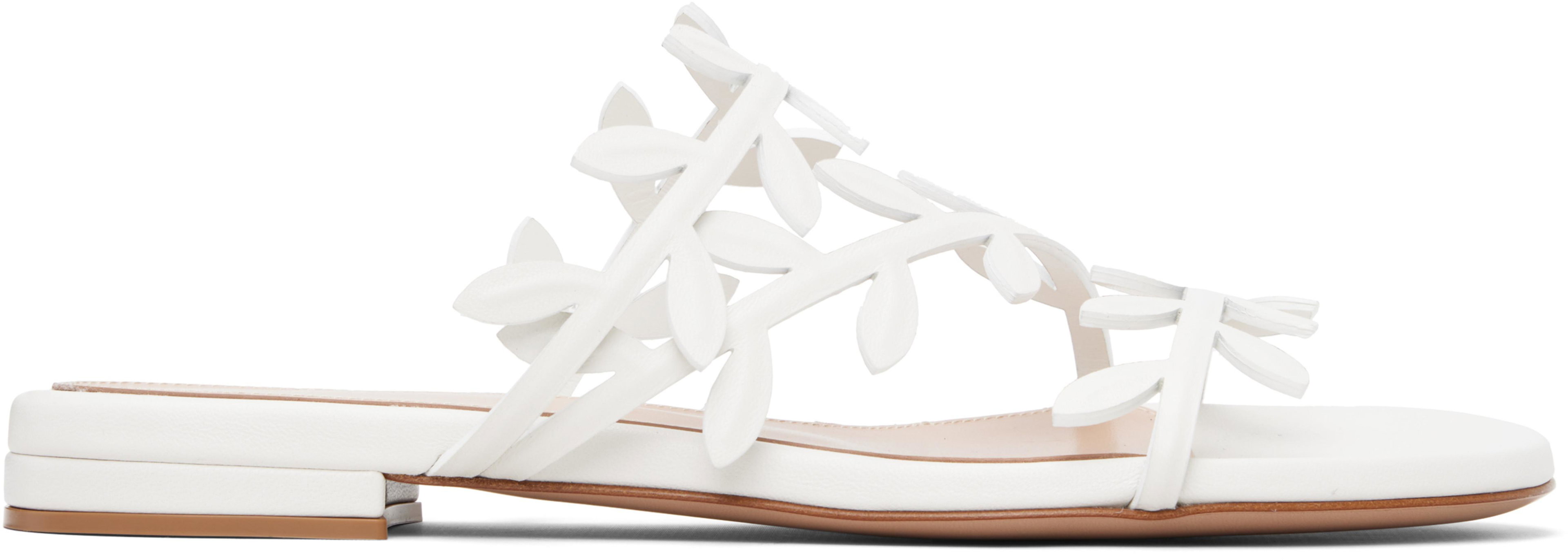 White Flavia Sandals by GIANVITO ROSSI