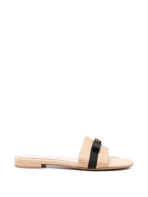 bow-detail woven-construction slides by GIANVITO ROSSI