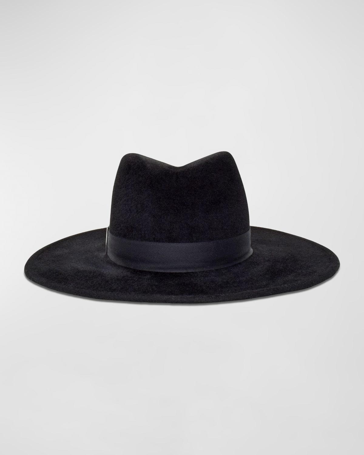 Jeanne Black Felt Fedora by GIGI BURRIS MILLINERY